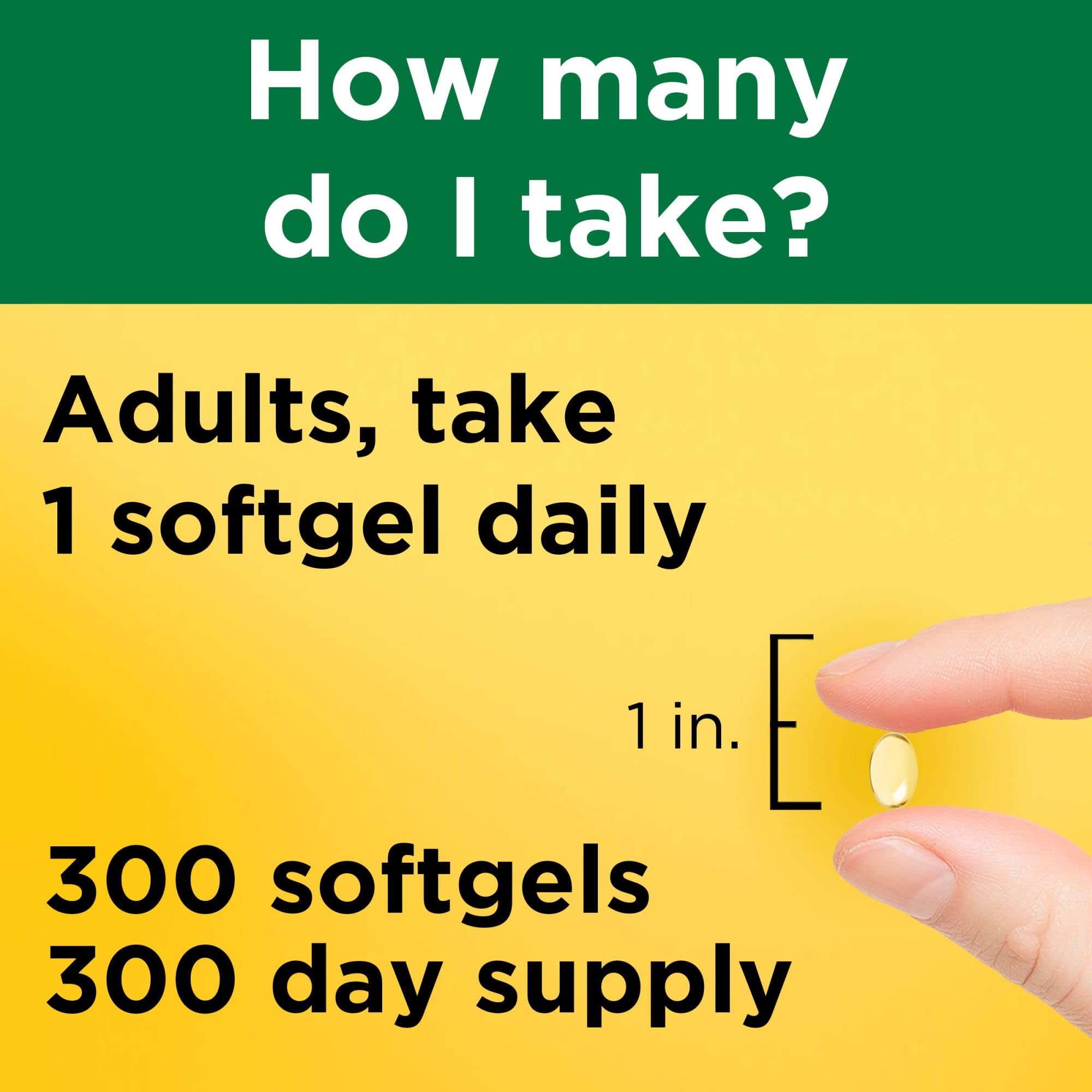 Nature Made Vitamin D3 softgels are easy to swallow with water.