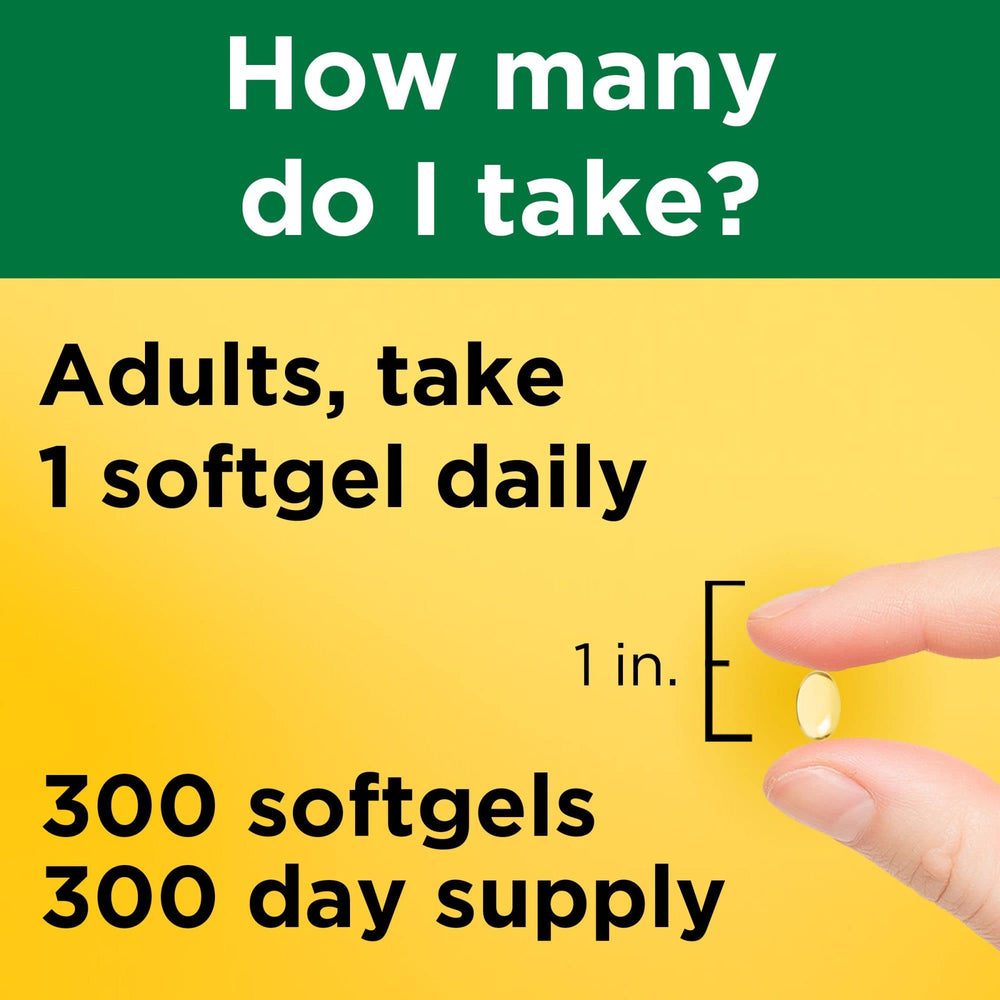 Nature Made Vitamin D3 softgels are easy to swallow with water.