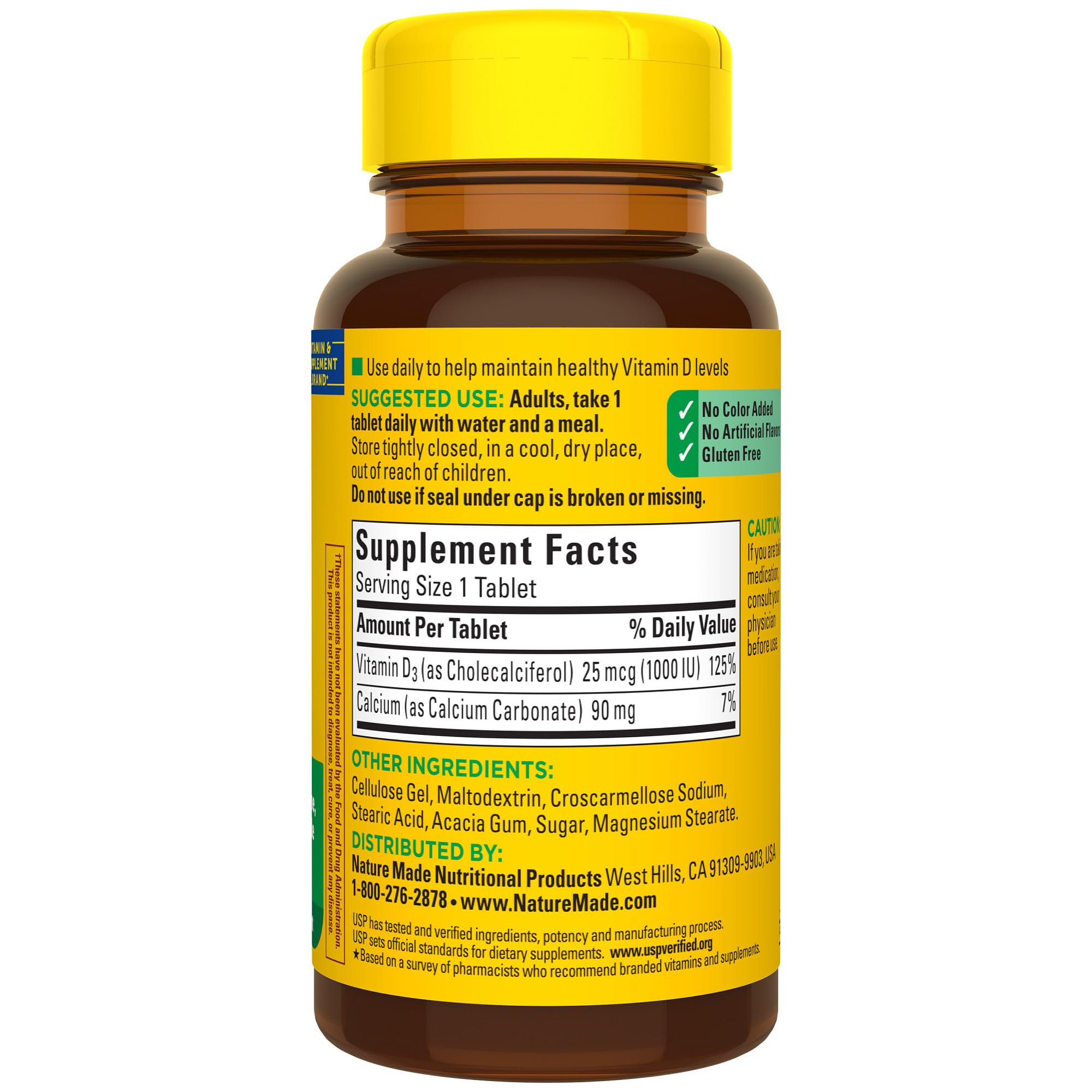 Nature Made Vitamin D3 bottle bathed in morning light as part of a wellness routine