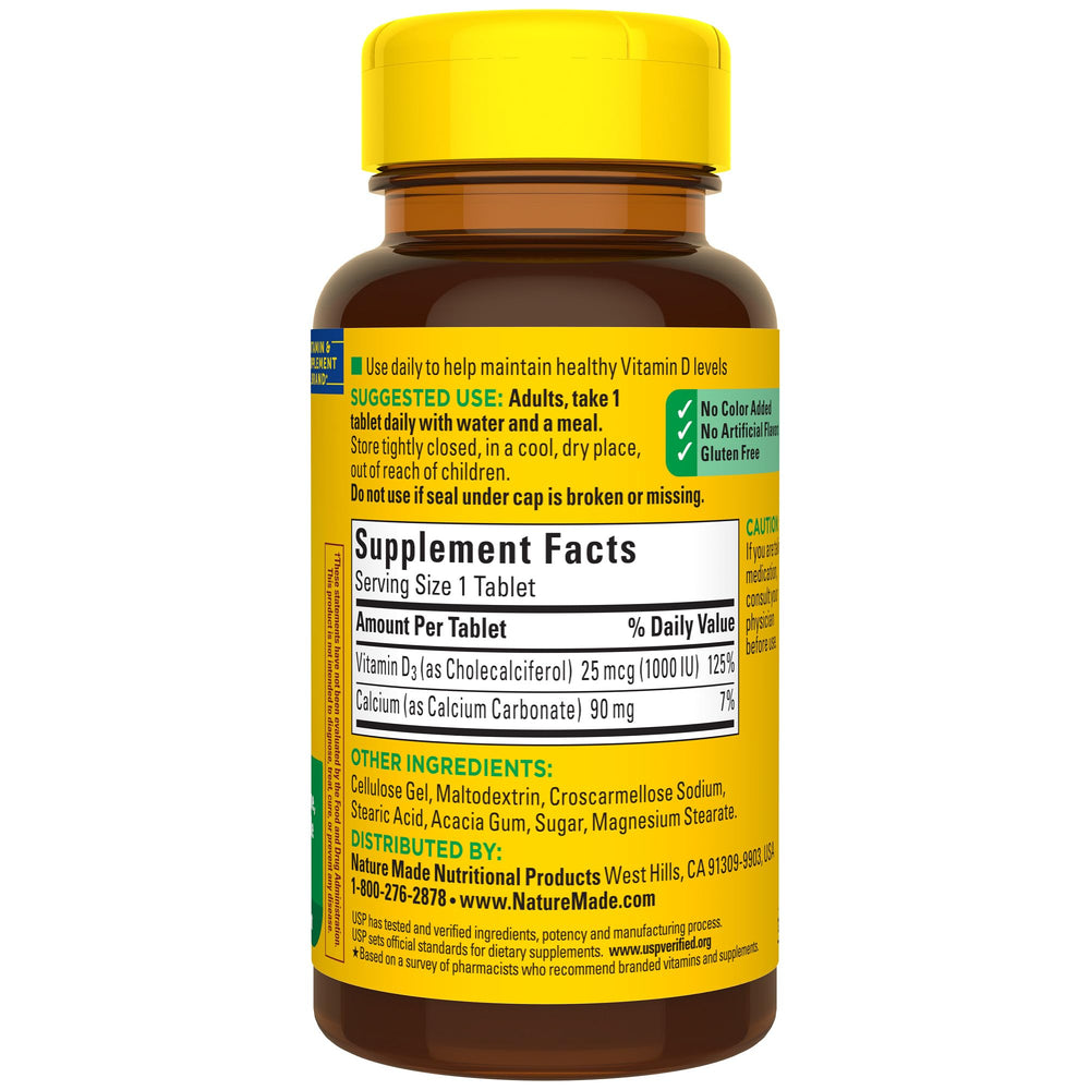 Nature Made Vitamin D3 bottle bathed in morning light as part of a wellness routine