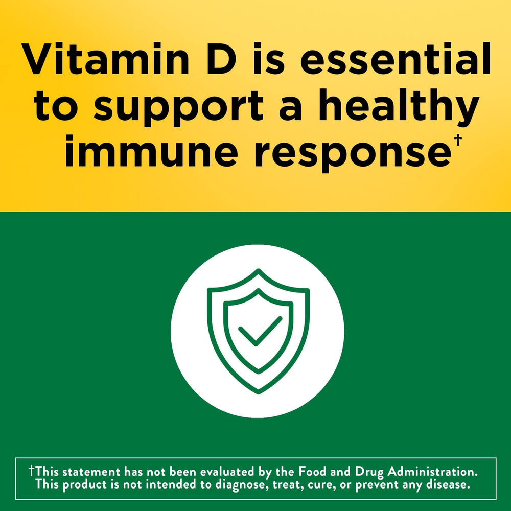 Nature Made Vitamin D3 tablets inside bottle for daily calcium absorption support
