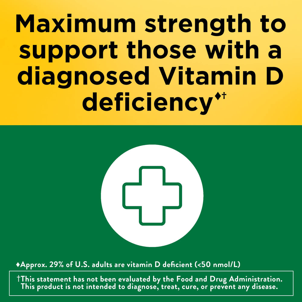 Gluten-free Nature Made Vitamin D3 softgels with clear labeling.