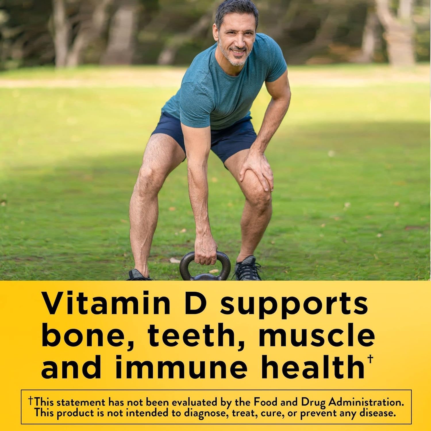 Nature Made Vitamin D3 K2 softgels close-up showing high potency for bone and immune support