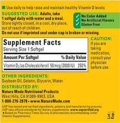 Nature Made Vitamin D3 softgels close-up for easy daily use.
