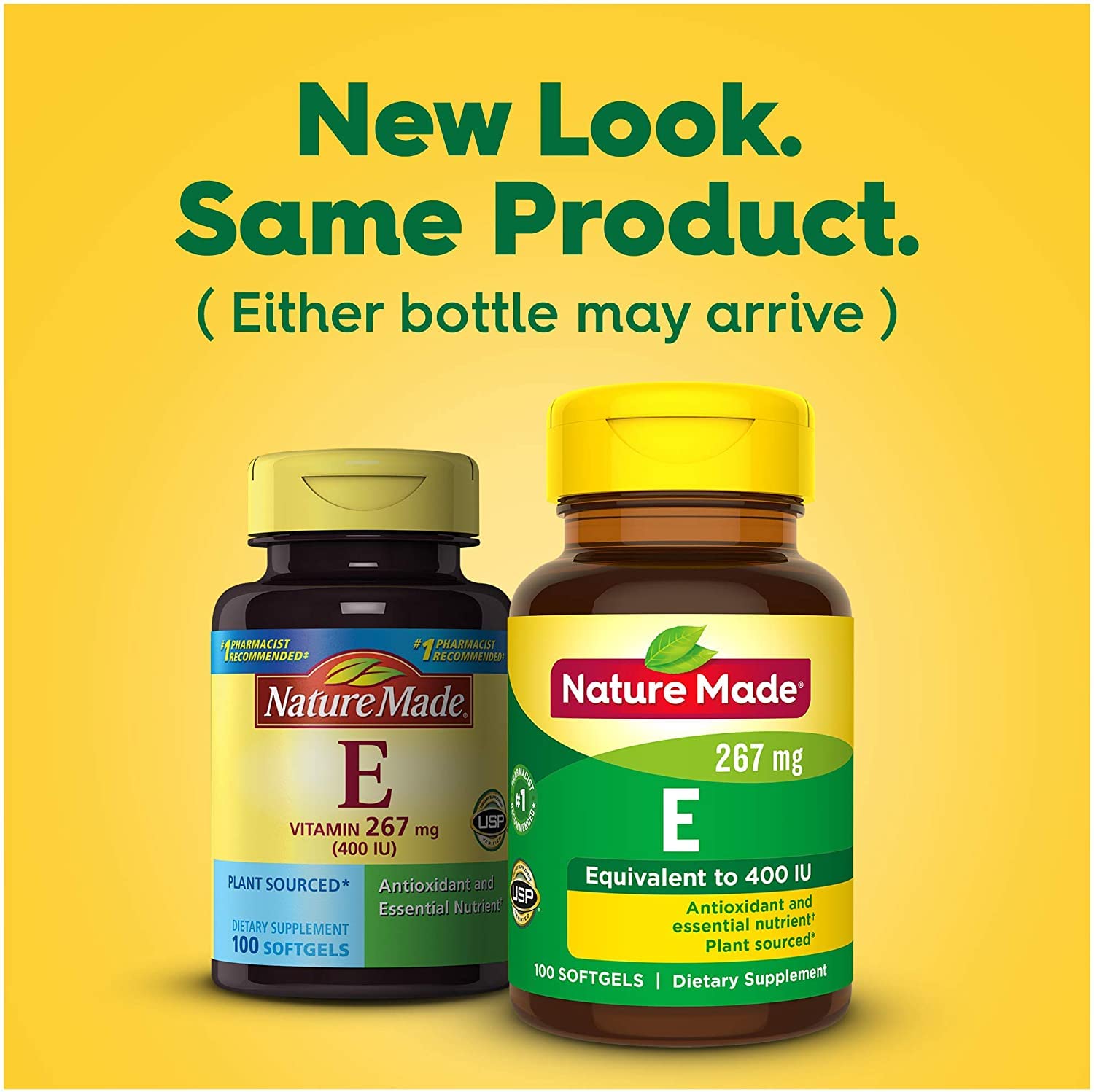 Daily-use scene featuring Nature Made Vitamin E 400 IU softgels in routine