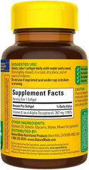 Softgels ready to swallow with Nature Made Vitamin E 400 IU