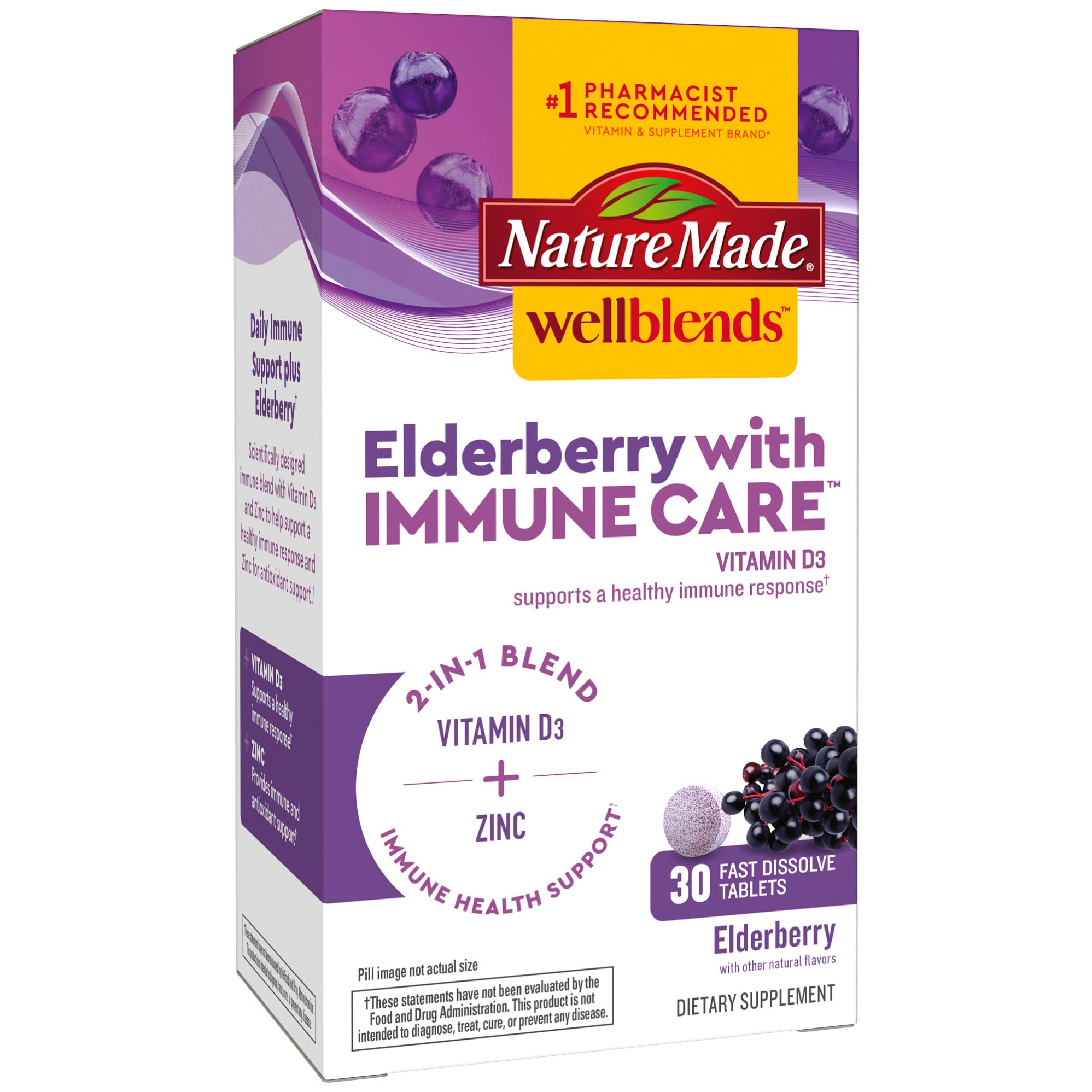Nature Made Wellblends Elderberry with ImmuneCare bottle for daily immune support.