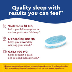Nature Made Wellblends Sleep Longer tablets close-up shows 10 mg time-release melatonin.