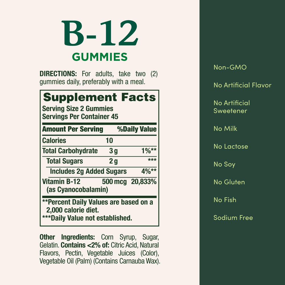 Nature's Bounty B12 gummies close-up texture for on-the-go energy