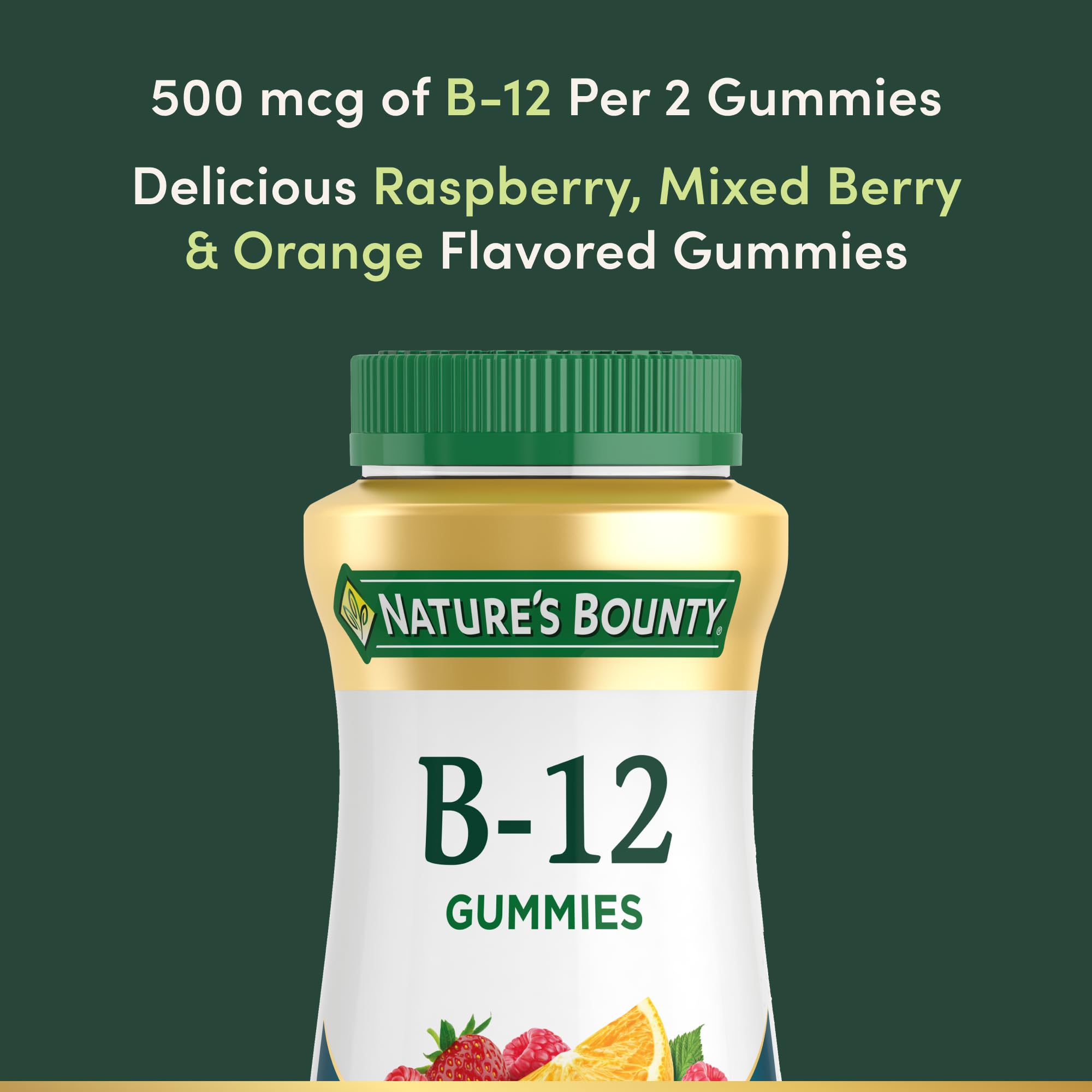 Nature's Bounty B12 gummies mixed berry flavor display