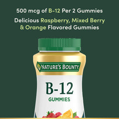 Nature's Bounty B12 gummies mixed berry flavor display