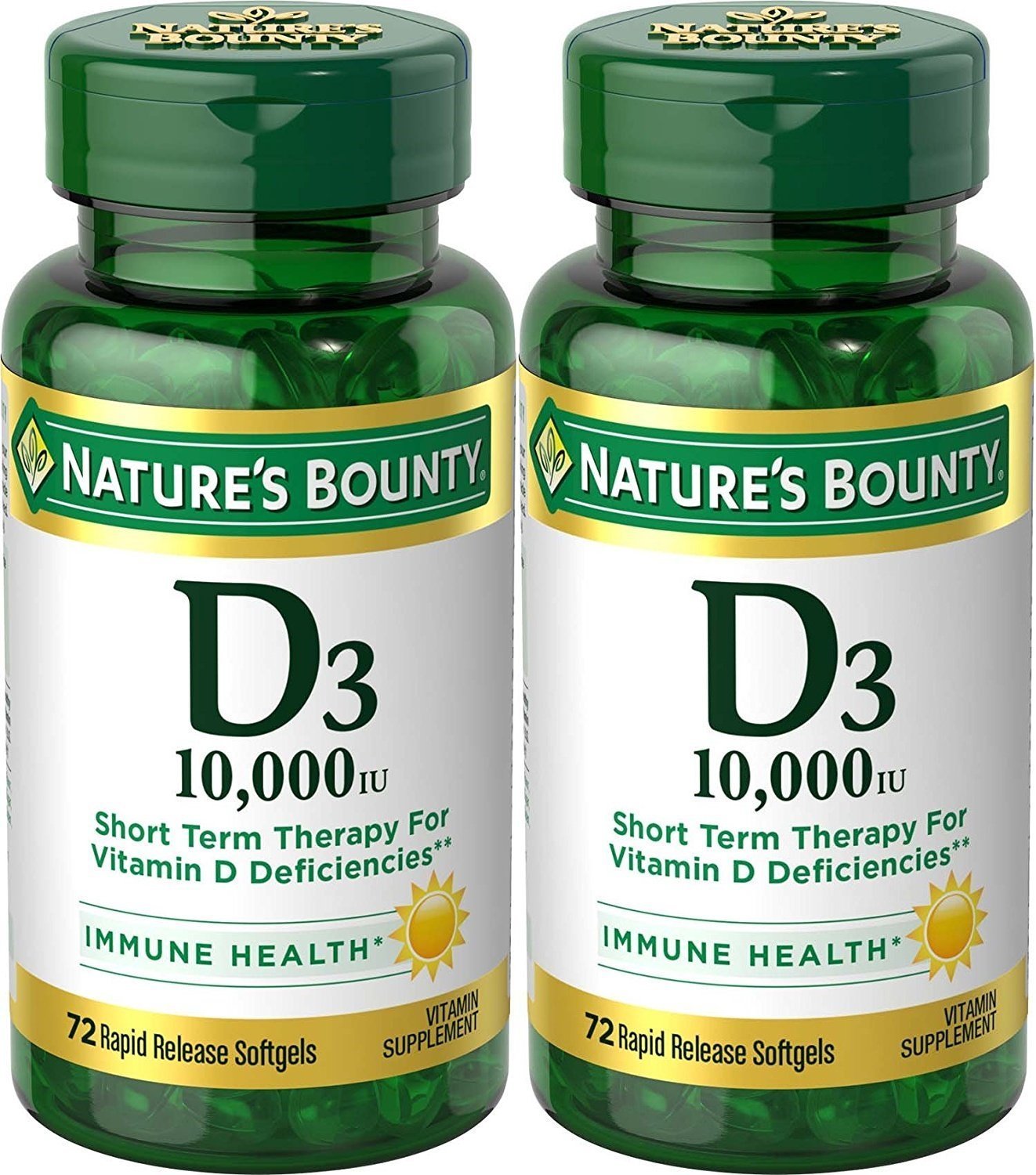 Nature's Bounty Ultra Strength D3 bottle—bone, teeth, and immune support