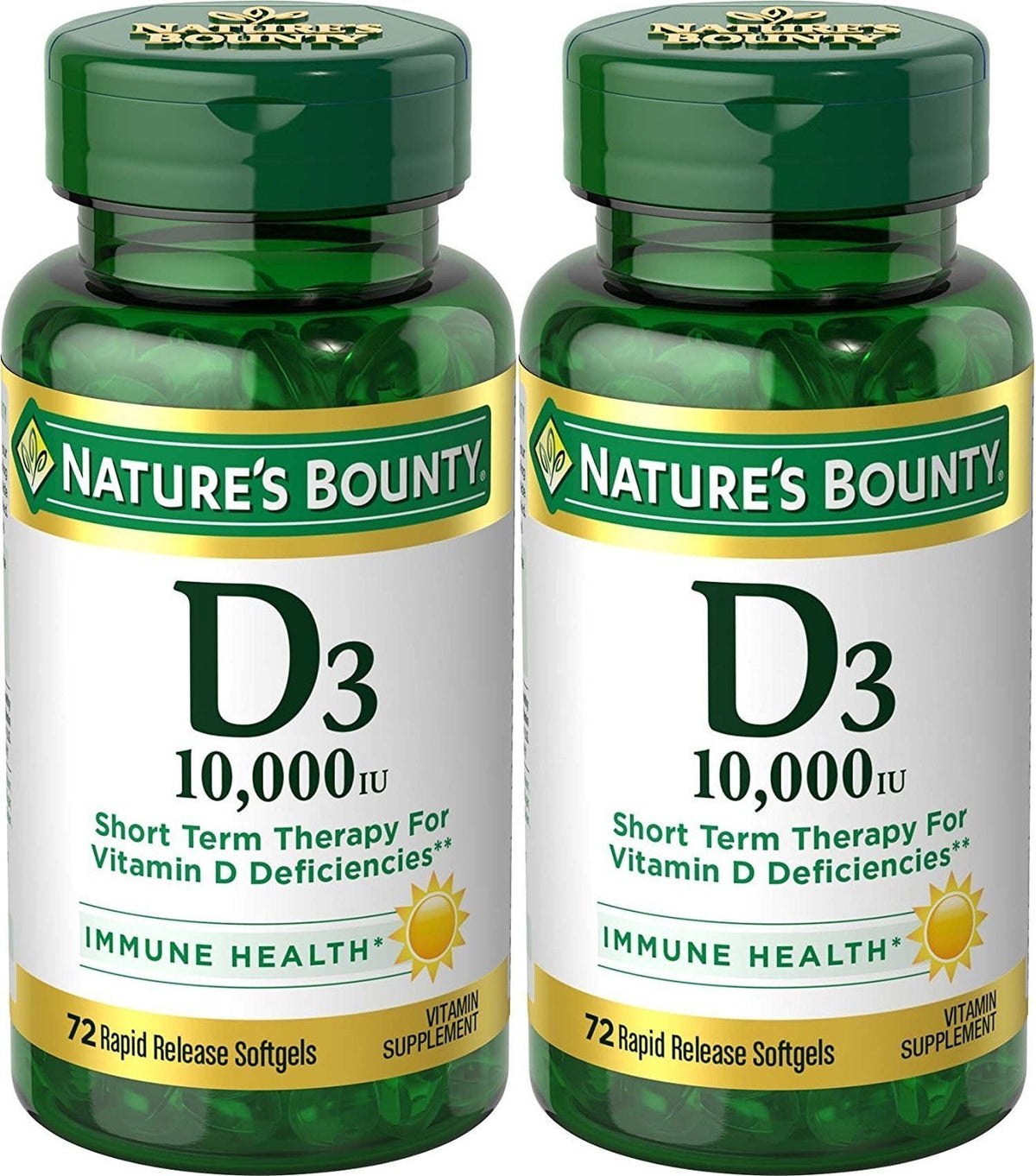 Nature's Bounty Ultra Strength D3 bottle—bone, teeth, and immune support