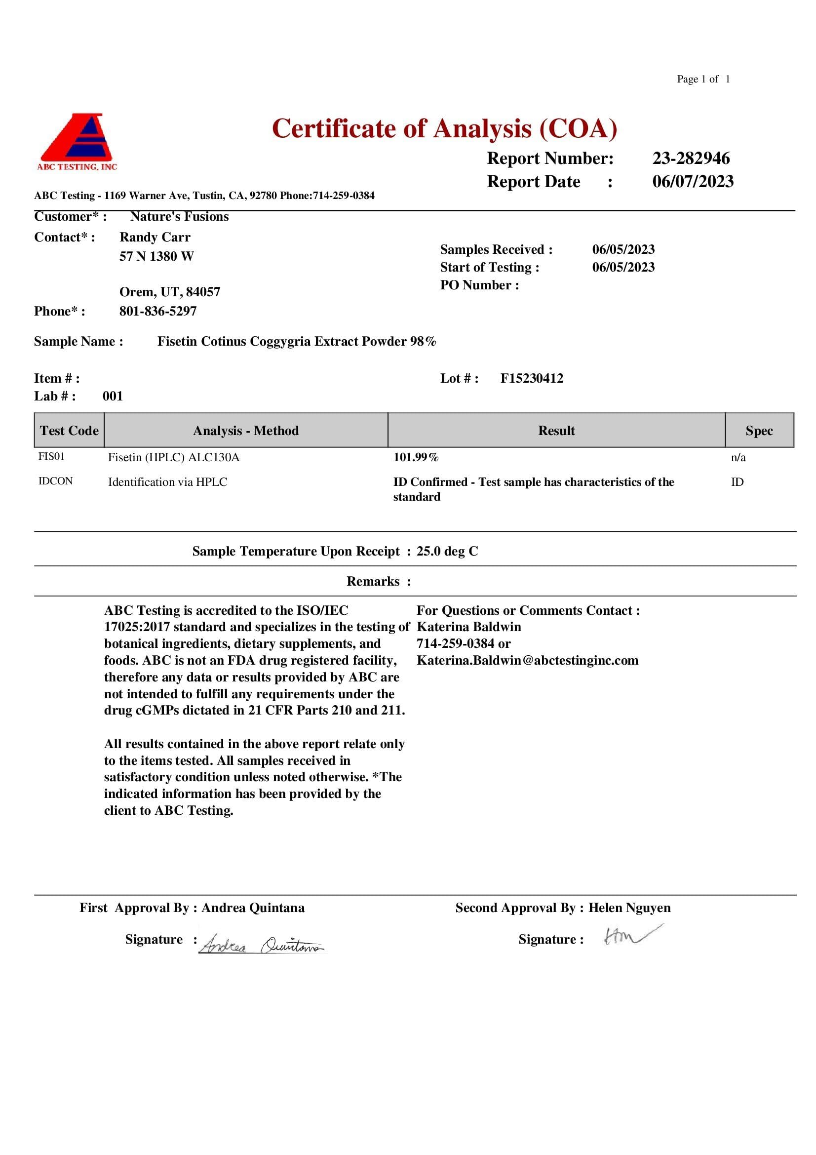 Nature's Fusions Nutri Fisetin 500mg dosage instruction—Mayo Clinic–style protocol reference.