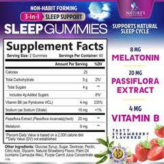 Gomitas de fresa Nature's Nutrition para descanso nocturno