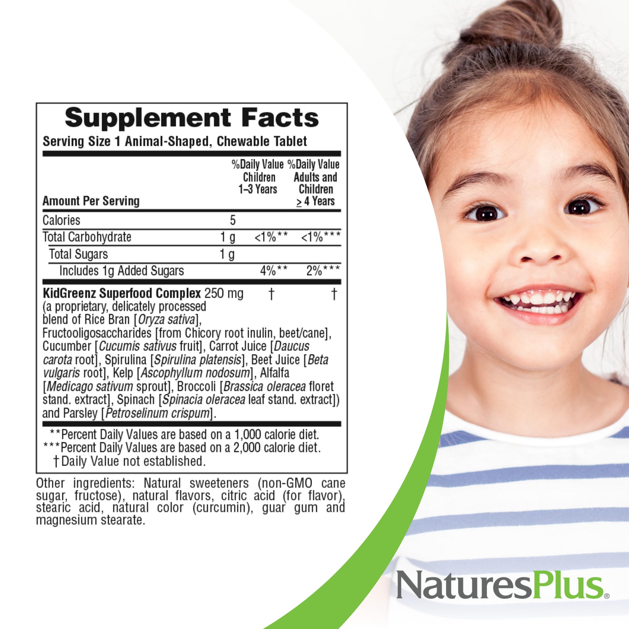 Hypoallergenic Nature's Plus Ape KidGreenz packaging for sensitive kids