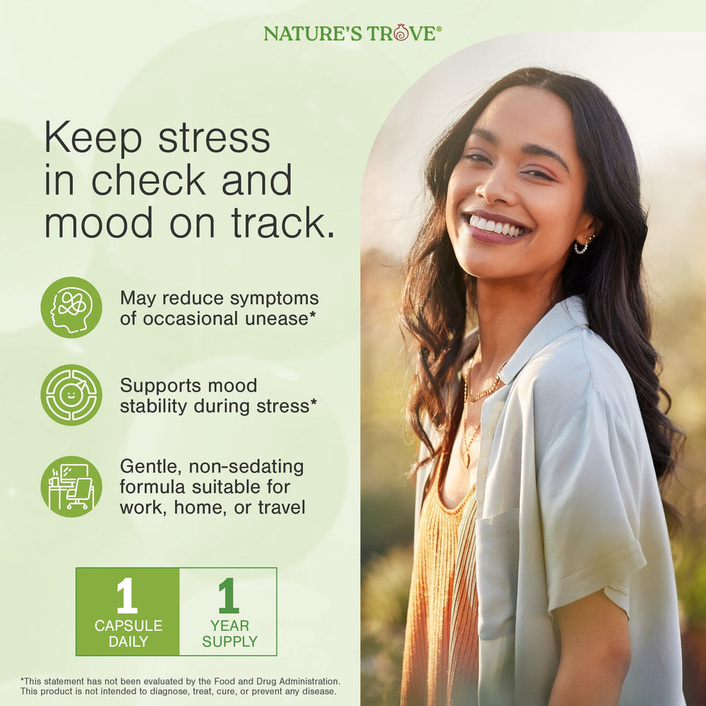 Nature's Trove L-Theanine 200mg capsules close-up