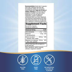 Close-up of Nature's Way Calcium Mag D3 Complex capsules for easy swallowing.
