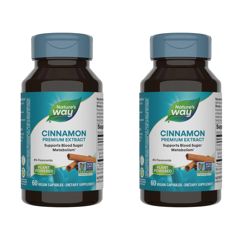 Nature's Way Cinnamon extract bottle with 60 capsules for daily wellness