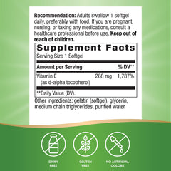 Nature’s Way Vitamin E softgels for convenient daily supplementation.