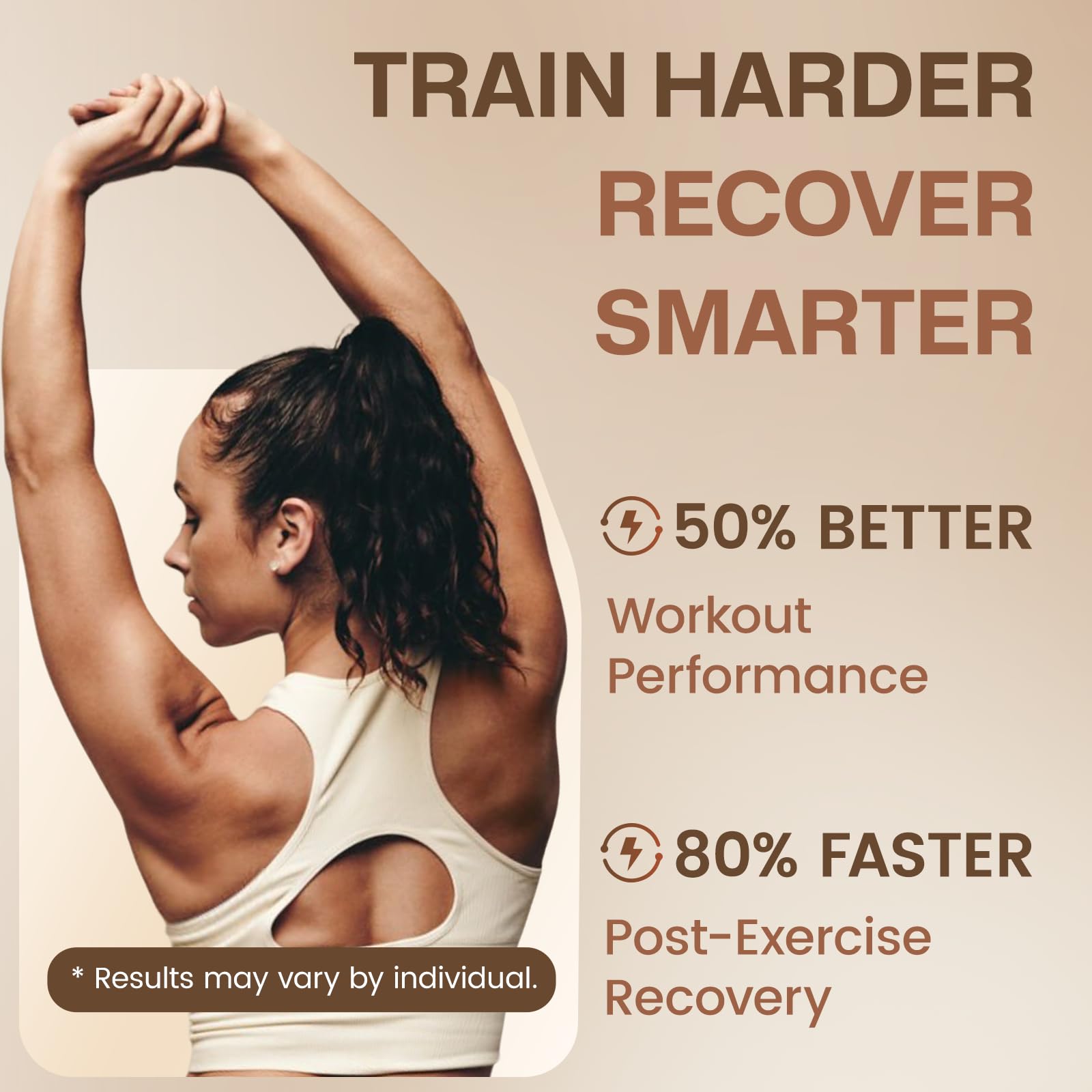 Active woman adds Nature Target collagen to smoothie for daily energy.