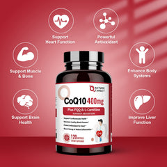 Nature Target CoQ10 with BioPerine enhances absorption for better daily benefits.