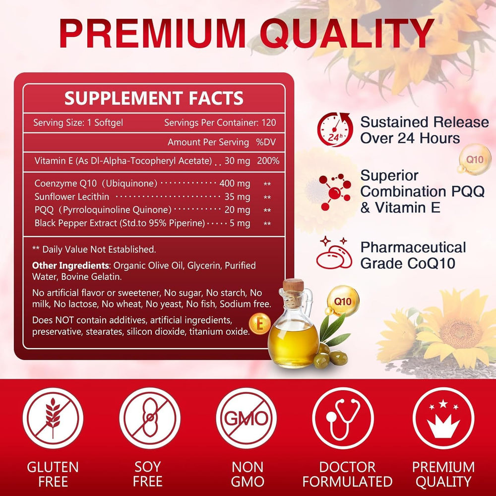 Nature Target CoQ10 softgels being poured for easy daily use and energy support