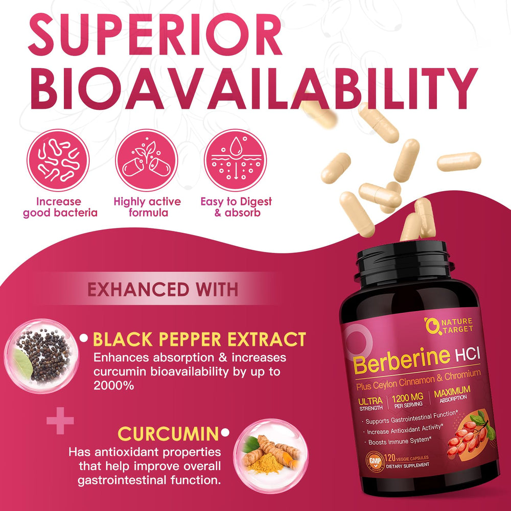 Curcumin and black pepper blend to enhance absorption and antioxidant potential.