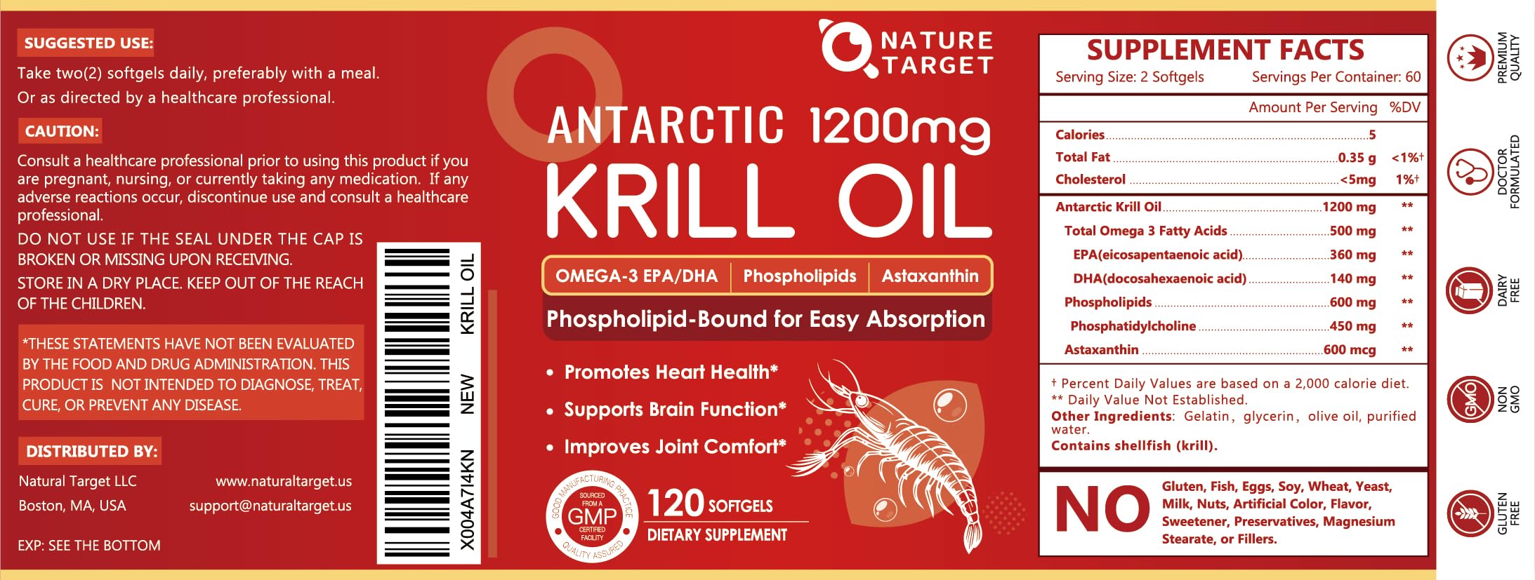 Nature Target Easy swallow softgels shown in capsule form.