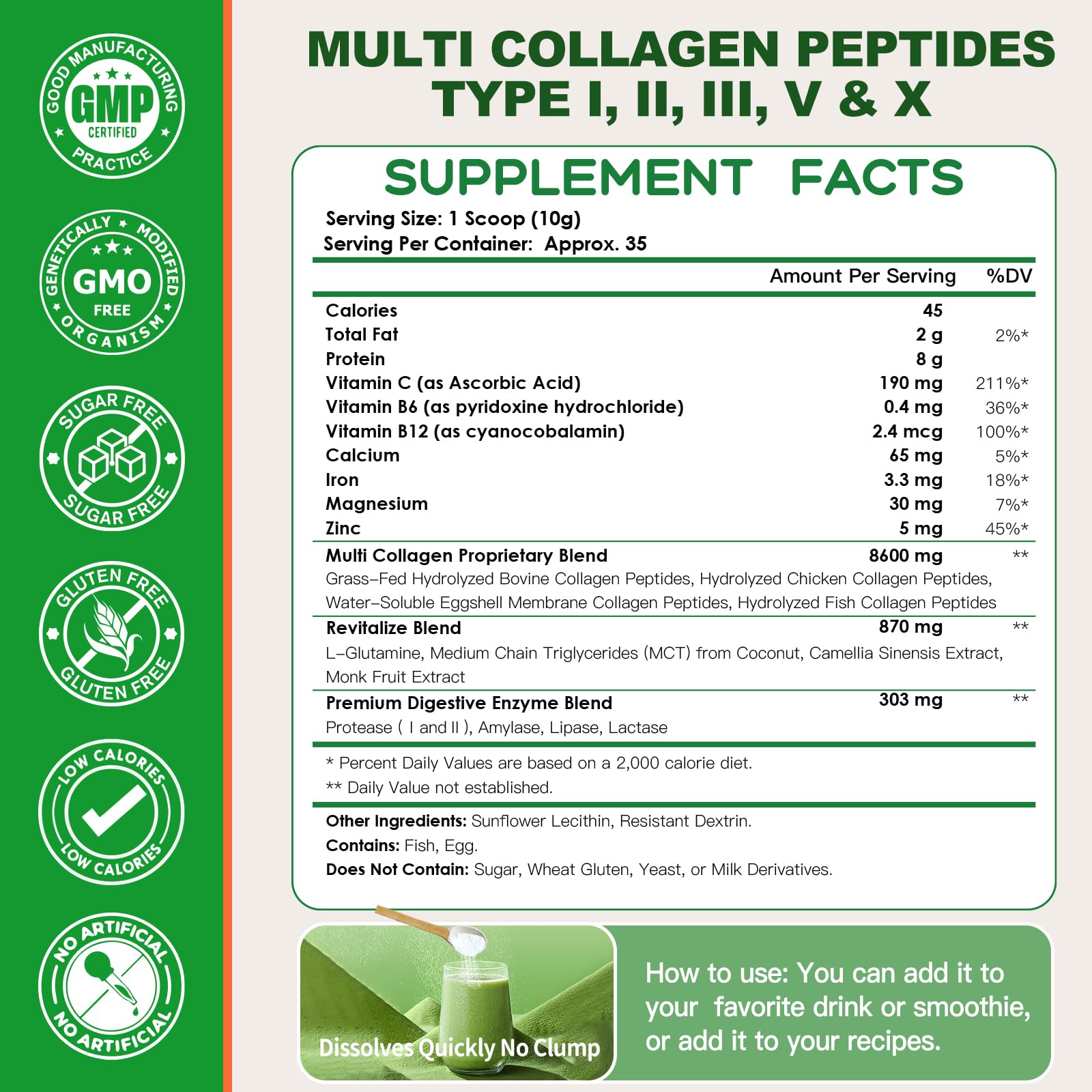 Nature Target Energy Blend powder scoop beside a glass for sustained energy.