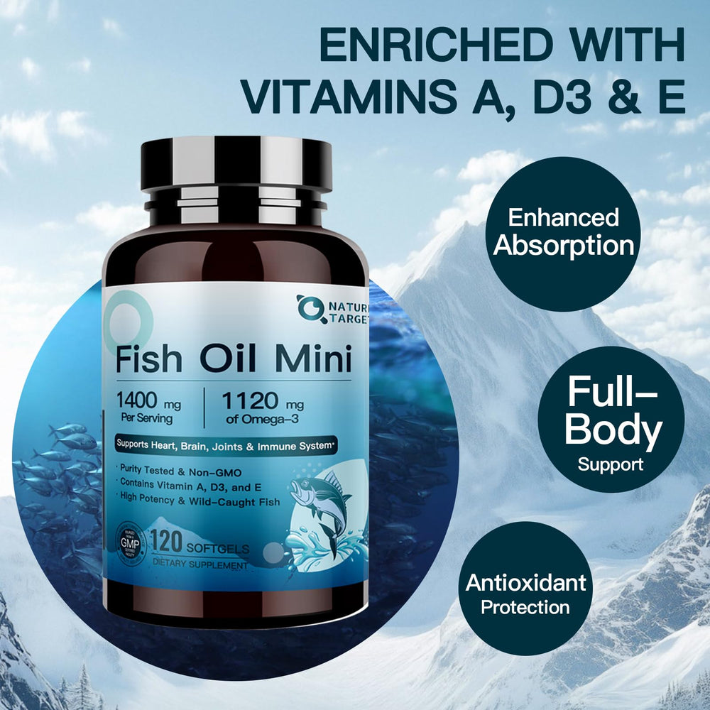 Nature Target Fish Oil Mini molecular distillation seal indicates purification from contaminants.