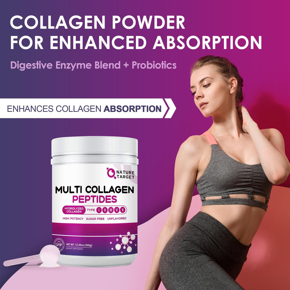 Nature Target grass-fed bovine collagen source label highlighting pasture-raised origins.