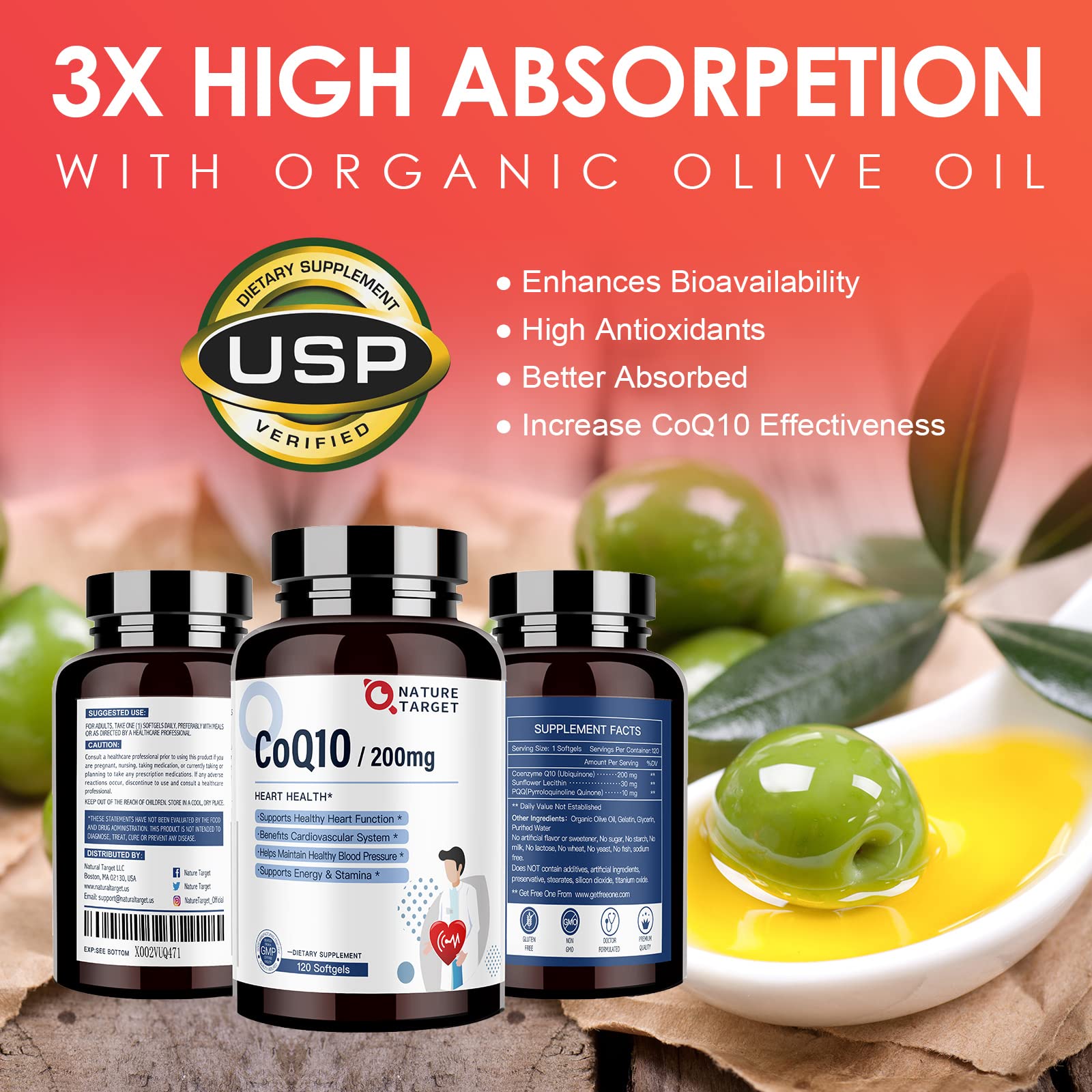 Nature Target CoQ10 promotes immune support with antioxidants.