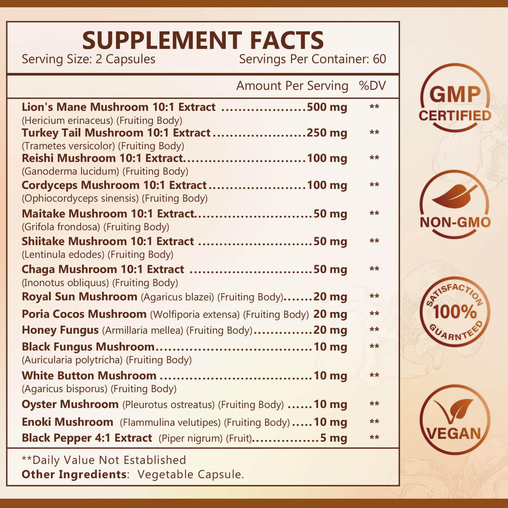 Nature Target Lions Mane capsules close-up highlighting cognitive support potential
