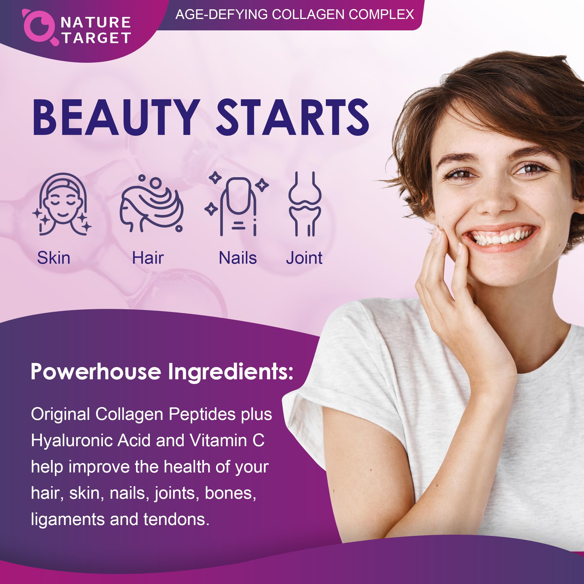 Nature Target Multi Collagen in a glass of beverage ready to enjoy