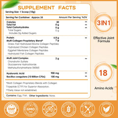 Nature Target label close-up showing collagen types and ingredients
