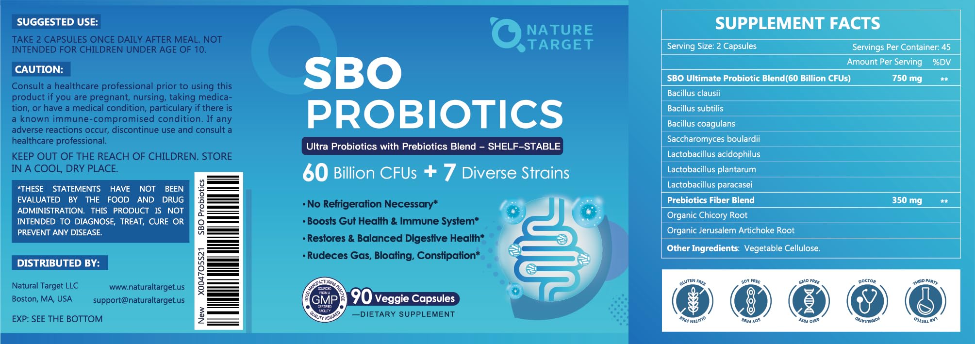 Nature Target Probiotics supports everyday digestion and gut comfort.
