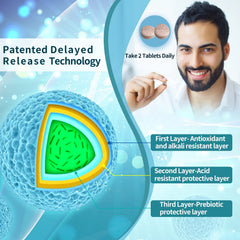 Nature Target Probiotics for Men capsules ready for daily use with glass of water