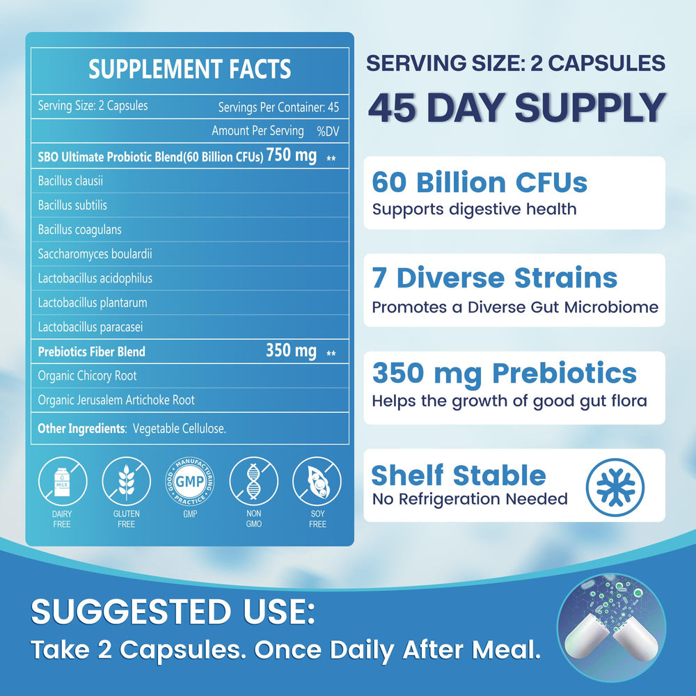 Nature Target Probiotics non-GMO, gluten-free formula suitable for sensitive diets.