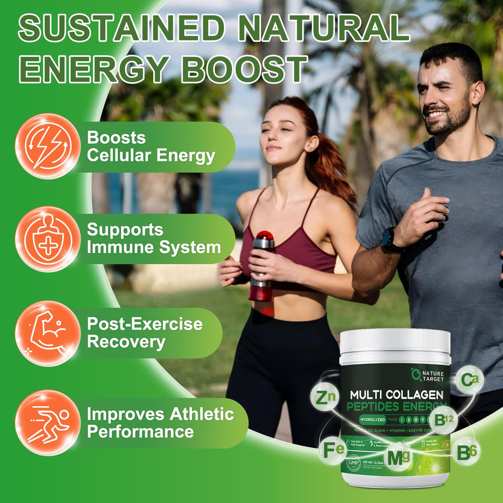 Nature Target Smoothie with collagen powder illustrating easy daily mix.