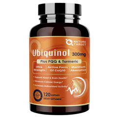 Nature Target Ubiquinol CoQ10 300mg softgels bottle high-absorption daily support