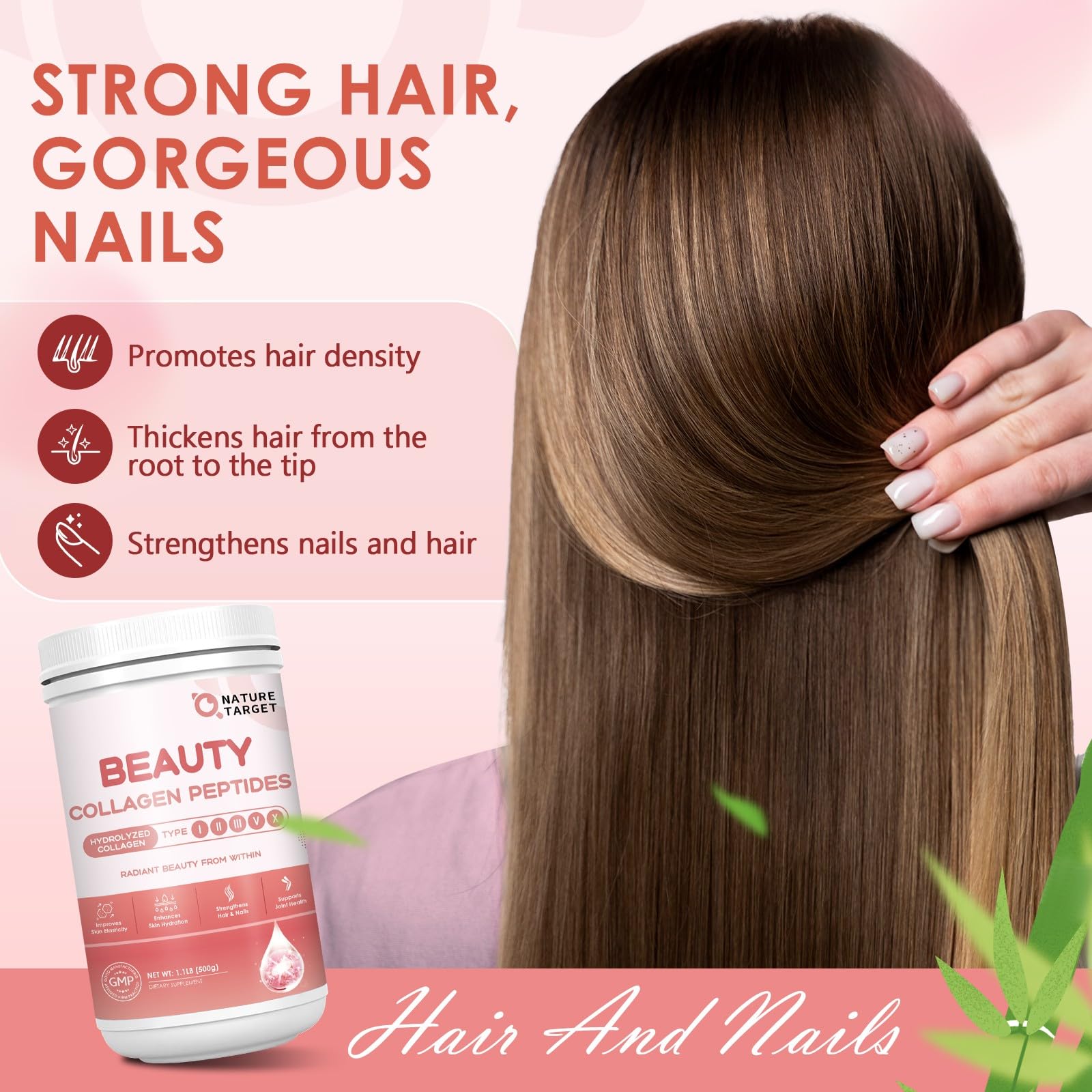Nature Target vitamin C bottle highlighting added skin-supporting nutrients.