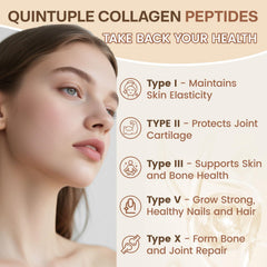 Close-up of vitamin C, E, zinc and magnesium alongside collagen ingredients.