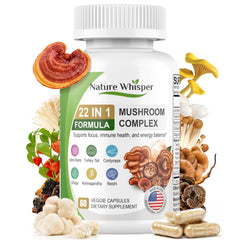 Nature Whisper 22 en 1 hongo Oreja de León: cápsulas para enfoque y bienestar