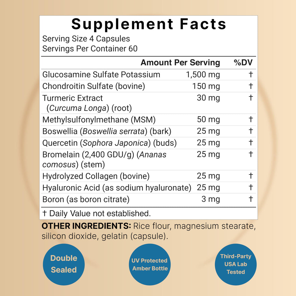 NatureBell capsules close-up highlights the 10-in-1 formula for mobility.