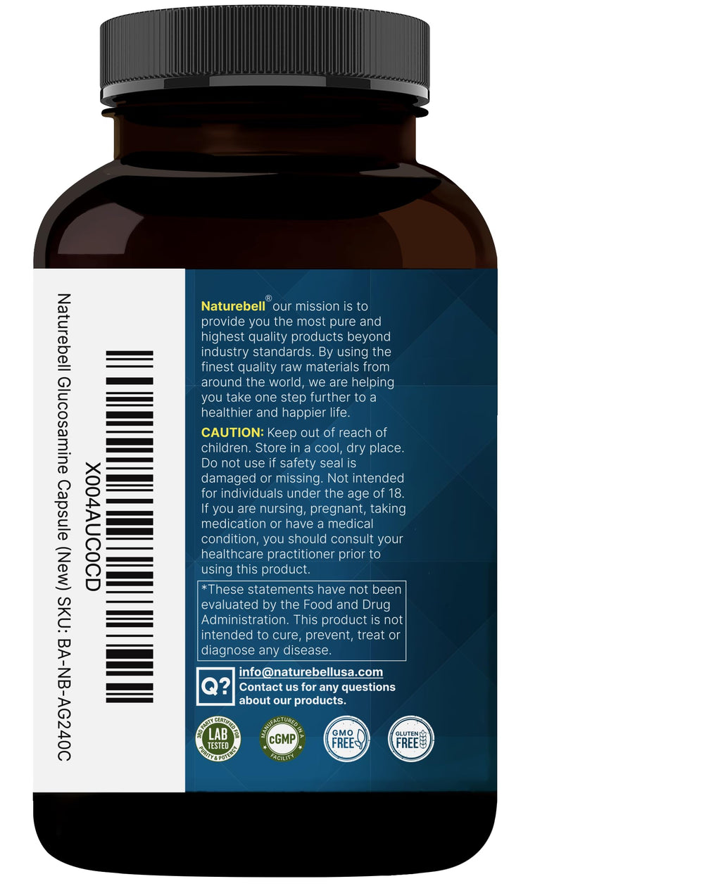 Third-party lab tested seal on NatureBell product ensuring safety and potency.