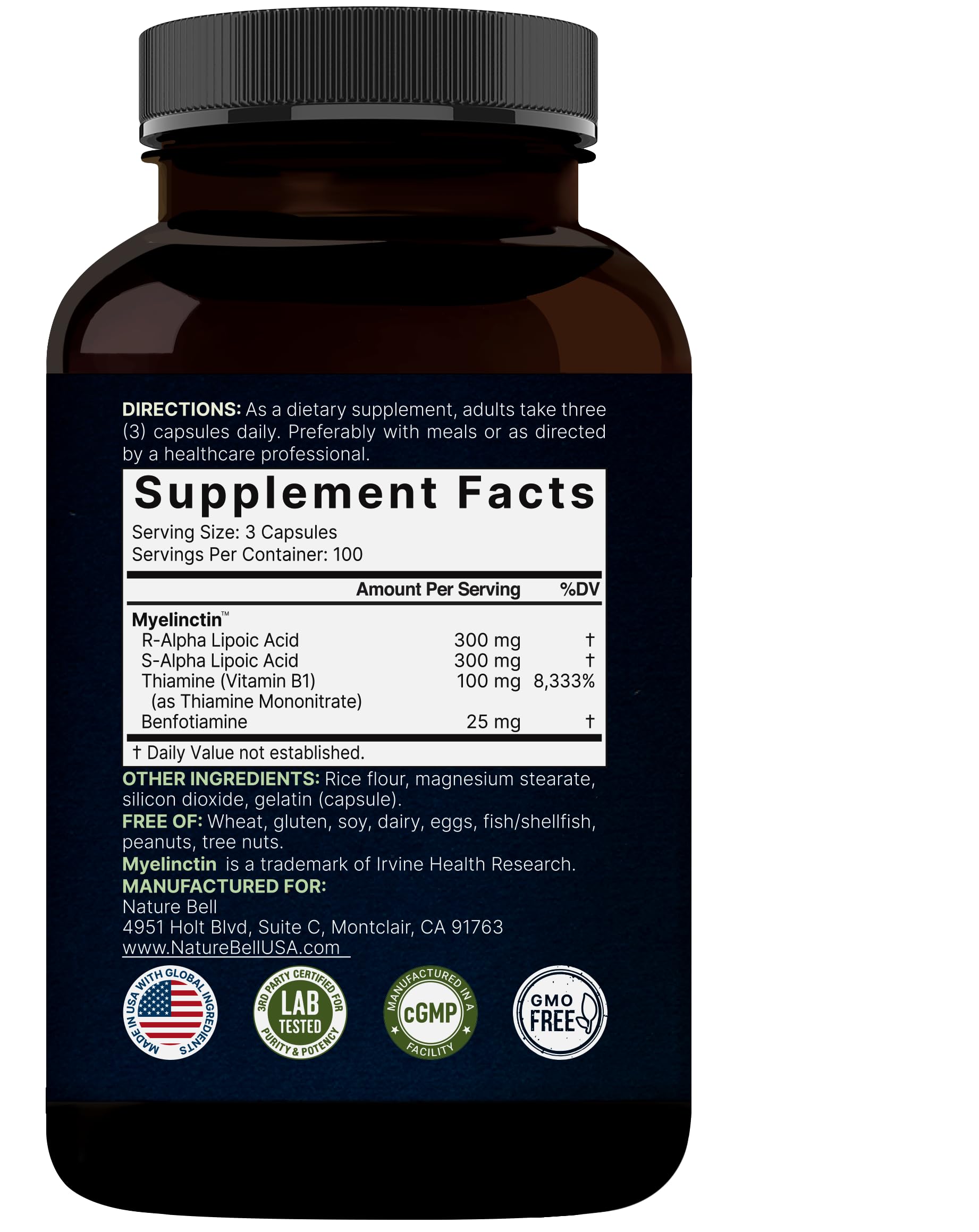 NatureBell Alpha Lipoic Acid Complex on desk conveys focused wellness support.