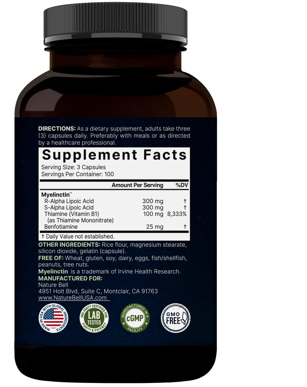 NatureBell Alpha Lipoic Acid Complex on desk conveys focused wellness support.
