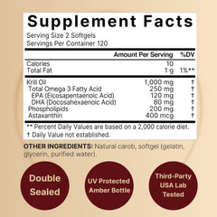 NatureBell Krill Oil capsules close-up highlighting omega-3 content