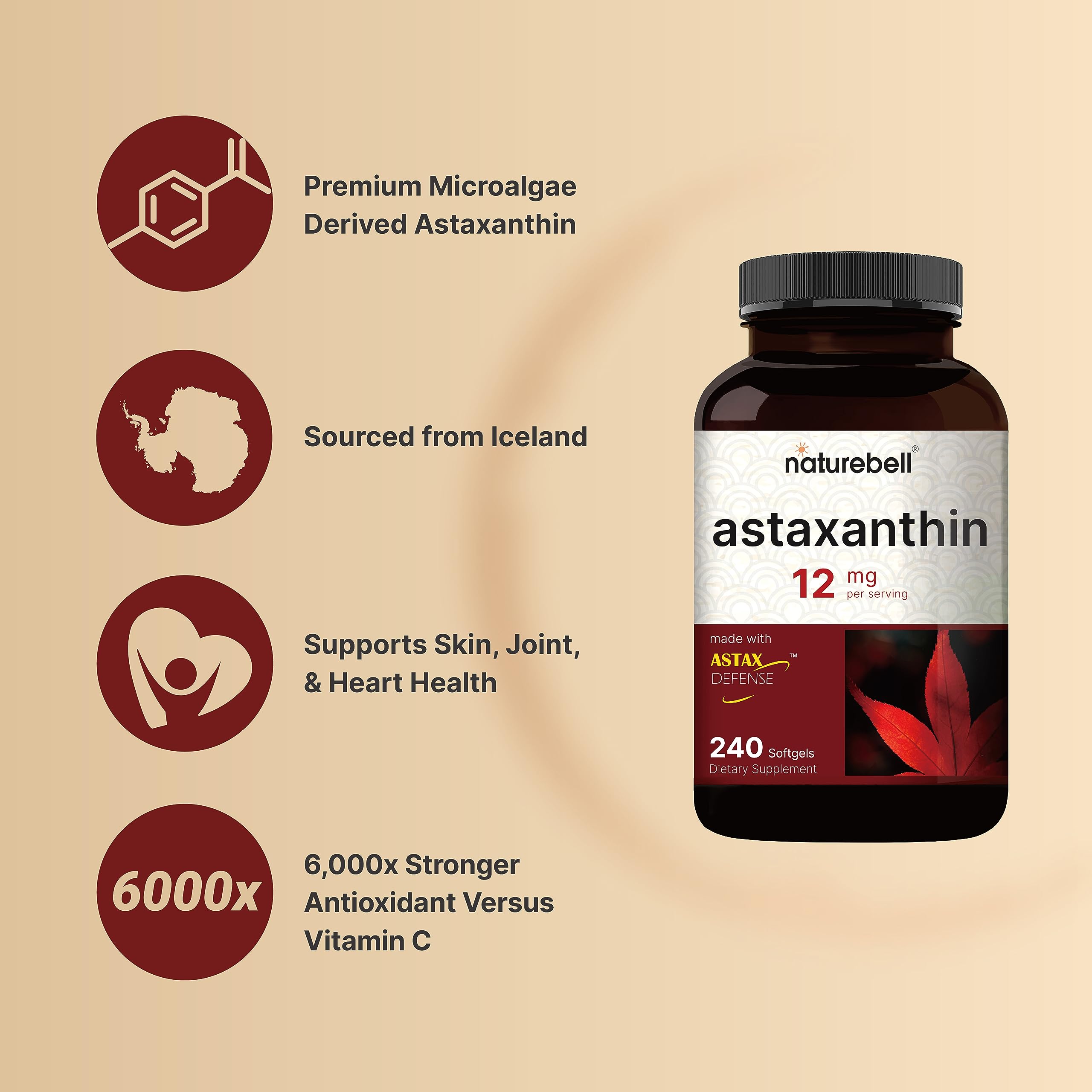 NatureBell Astaxanthin microalgae origin Haematococcus pluvialis visual